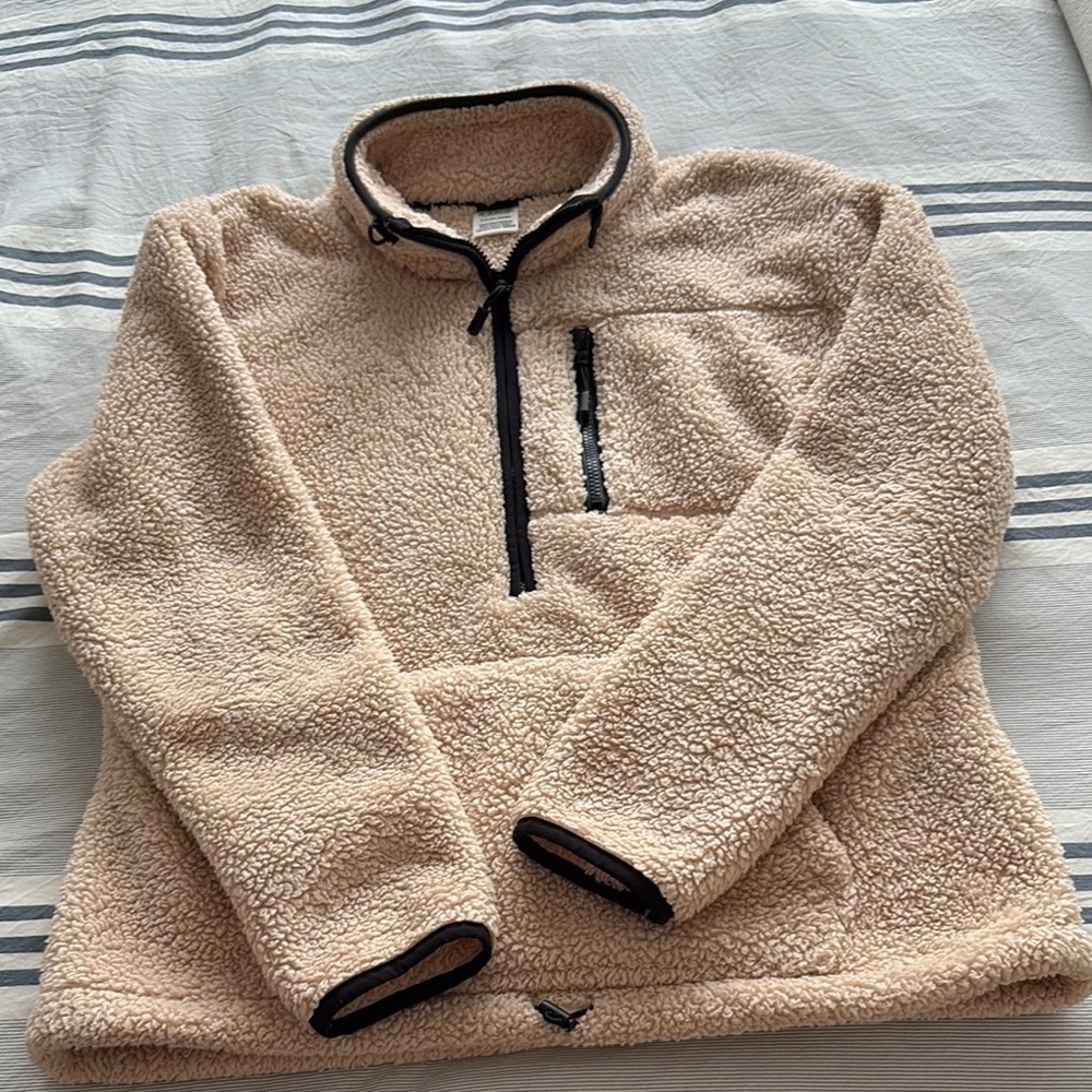 Women’s PINK half zip Sherpa